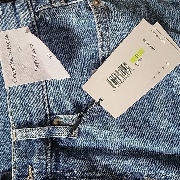 NEW! CALVIN KLEIN High Rise Denim Jean Skirt 30. - Picture 4 of 7